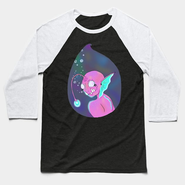 Deep Sea Mermaid Baseball T-Shirt by Candycrypt